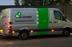 de bus van M. van Ingen. Tuinaanleg & Sierbestrating